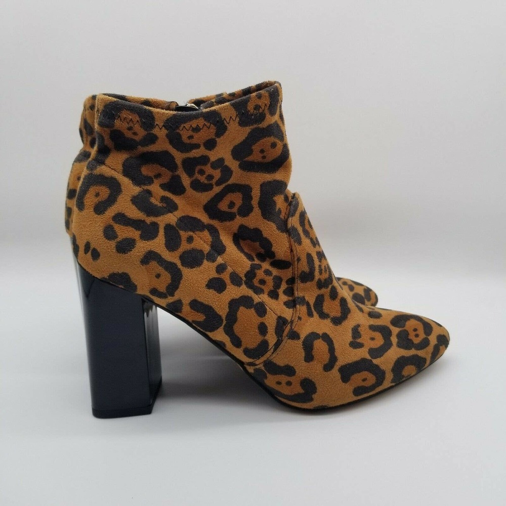 Franco Sarto A-Kacee Womens Ankle Bootie Size 7.5M Animal Print suede Side Zip